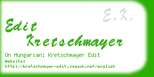 edit kretschmayer business card